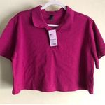 Wild Fable Women's Short Sleeve Boxy Cropped Polo T-Shirt Size L Photo 0