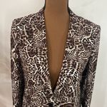 The Kooples leopard print crepe one button drapey blazer size XS Photo 5