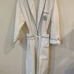 Victoria's Secret Victoria’s Secret Women’s Robe M/L White Cotton Belted Crest Logo Lightweight Photo 0