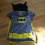 Womens batman shirt With Detachable Cape Halloween Costume 🎃 Cosplay Size XL Gray Photo 0