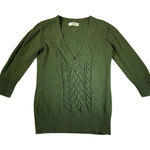 Old Navy  Green Cable Knit V Neck Sweater Dress Women's Size Large Photo 0