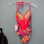 KikiRio Juno Halter One Piece in Coral Tropic Size XS Pink Photo 6