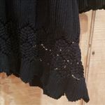 Free People Fire Island Black Crochet Knit Lace Tie Waist Top Size S Photo 2