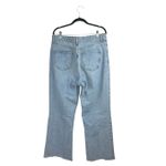 ZARA Women's Blue High Waist Distressed Frayed Hem Straight Denim Jeans Pants 12 Photo 1