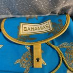 Blue and Gold Turtle Print Backpack Novelty Jewel Bahamas with front pockets Photo 4