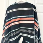 Kenzo RTW 2015 Black Orange White Serape Baja Stripe Wrap Cardigan Sweater Small Photo 8