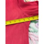 Francesca's Coral Tunic Top Keyhole Tie 3/4 Sleeve Scallop Hem S/M Photo 3