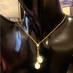 14K Gold Diamond & Pearl Lariet Necklace Photo 11