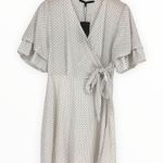 19 Cooper White Polka Dot Faux Wrap Dress Flutter Sleeves size Small NWT *Flaw Photo 2