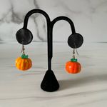 Orange Pumpkin Earrings Photo 1