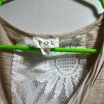 POL  Tan and White Lace Sleeve Top Photo 2