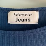 Reformation  Kirsten long sleeve ribbed dress tie waist ocean teal xs Photo 2