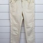 Alexander McQueen Womens IT 40 Cream Yellow Slim Straight Leg Skull Rivet Pants Photo 1