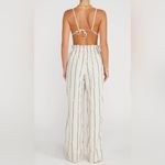 YAITTE Janiero Wave Patterned Cotton Fil Coupe Trousers Womens Small Ivory Blue Photo 2