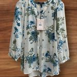 NYDJ Sheer Floral Pintuck Blouse in Morganza Photo 0