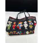 Colorful Womens Large Mesh Tote Bag SKU 7552 Black Photo 1