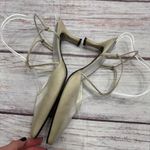 Stuart Weitzman Satin Crystal Embellishments Slingback Pumps Champagne Size 10 Photo 5