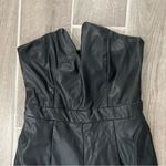 Vestique Faux Leather Black Straight Leg Jumpsuit Photo 2