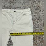 frame denim FRAME Le Crop Mini Boot jeans size 32 cream/off white high low frayed hem Photo 4