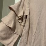 Mud Pie  Tiered Ruffle Sleeves Sweater pale pink size L Photo 1