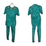 ART WEAR Cotton Green Tie Dye Pant Top Set OSFM Vintage USA Size undefined Photo 7