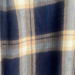 Aerie  navy blue and tan‎ plaid button down shirt woman’s XS Photo 3