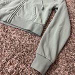 Brandy Melville John Galt Cropped Full Zip Hoodie light Seafoam Greenish color Photo 3