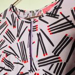 Kate Spade Women's Purple Ruffle Sleeve Matchstick Print Midi Dress Size 4 Photo 6