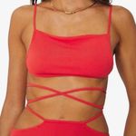 We Wore What Jersey Knit Cherry Red  Top Photo 0