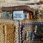 Peruvian Connection  Pima Cotton Knit Sweater Vest Geometric Artsy Oatmeal Vneck Photo 7