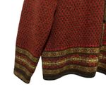 VTG Frost Women Wool Cardigan L Fair Isle Nordic Knit Folkcore Cottagecore Retro Red Size L Photo 3
