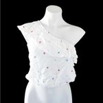 Hippie Rose  Tiered One Shoulder Top Red Blue Hearts NWT Photo 6