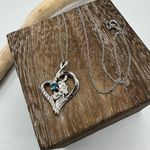 Mother & Child, I Love You Forever Cz Heart Necklace Silver Photo 5