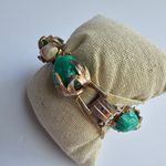 Vintage Hargo Creations unsigned faux jade nugget baroque pearls bracelet Green Photo 5