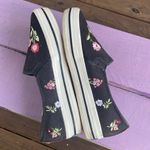 Keds x Kate Spade embroidered floral slip on platform sneakers size 10 Black Photo 5