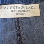 Mountain Lake VTG DENIM SKIRT Faded Seat Frayed Hem  Photo 2