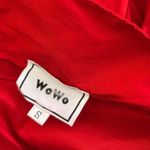 WoWo Red Tiered Mini Dress Pointed Puff Sleeve Rhinestone Avant Garde Size S Photo 2