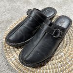 b.o.c Women’s Leather Mule Clogs Sandals Slip On Comfort Pilgrim in Black Size 9 Photo 4