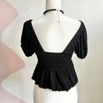 Urban Outfitters Black Smocked Babydoll Top, Gothic Soft Grunge Indie Sleaze Witchy Small‎ Photo 2