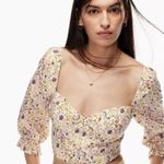 Wilfred Vilette Floral Long Sleeve Crop Top White Photo 0