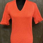 Kathy Lee shortsleeved red brick metallic sweater - Size Medium Photo 0