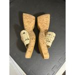 Mudd Y2K 2000s  cream cork wedge sandals iridescent sequin flower embroidered 10 Photo 4