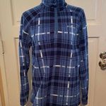 Columbia  Blue Plaid Quarter Zip Fleece Pullover Photo 0