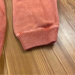 Paradise Collection Cotton Crewneck Sweater Ribbed Neck Cuffs Hem Salmon Large Red Photo 5