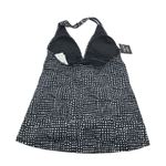 Swim Solutions Halter Tiered Ruffle Tankini Swim Top Polka Dot Black White 8 Photo 4