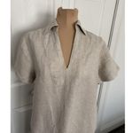 Madewell  $128 V-Neck Mini Dress 100% Linen in Natural Size XS NQ627 Photo 2