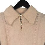 Vtg Kathy Paschalides Knit Wit Angora Knit Sweater Dress Peter Pan Collar Pink Size M Photo 1