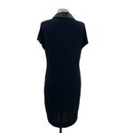 Love moschino Shirt Dress Collared Leather Detail Short Sleeve Black Size US 6 Photo 5