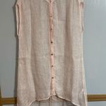 Eileen Fisher  Light Pink Linen Blend Sheer Swimsuit Coverup Top Size Medium Photo 0