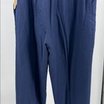 Villager  Navy Blue Women's Trousers 100% wool vintage dead stock new minimalist Photo 7